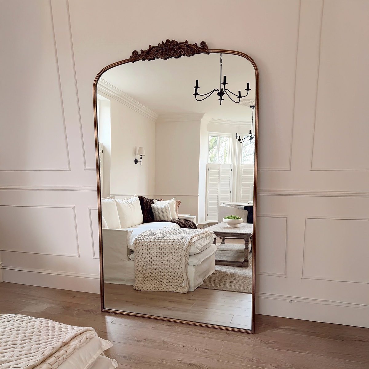 Amelia - Full Length Gold Arched Metal Mirror 200cm x 120cm