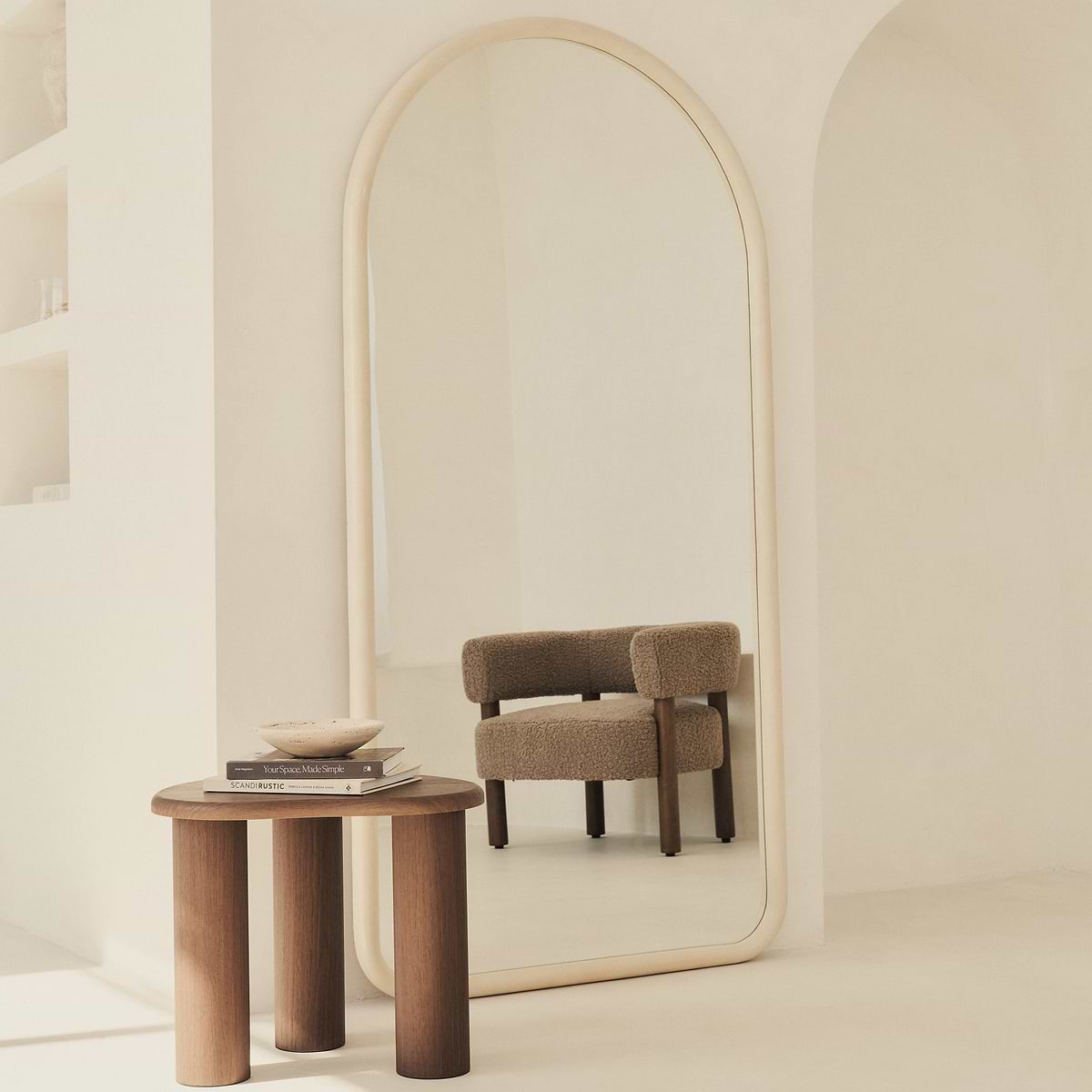 Amora - Full Length Large Arched Concrete Mirror 180cm x 90cm