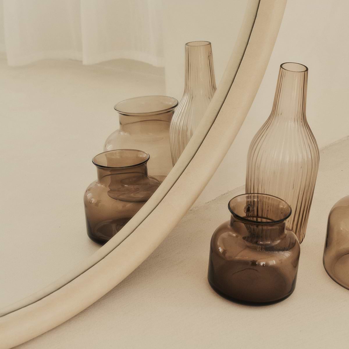 Amora - Large Concrete Round Wall Mirror 100cm x 100cm