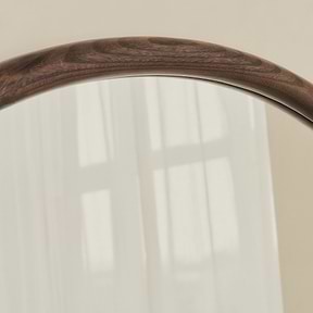 Amora - Extra Large Warm Wood Round Wall Mirror 120cm x 120cm