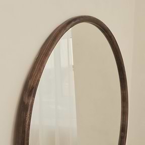 Amora - Extra Large Warm Wood Round Wall Mirror 120cm x 120cm