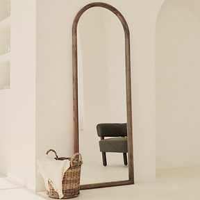 Amora - Full Length Large Arched Warm Wood Mirror 172cm x 60cm