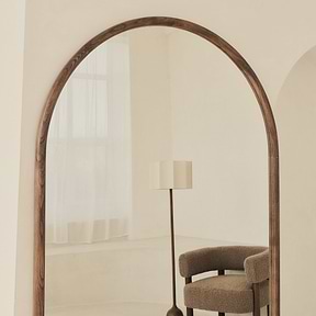 Amora - Full Length Extra Large Arched Warm Wood Mirror 200cm x 120cm