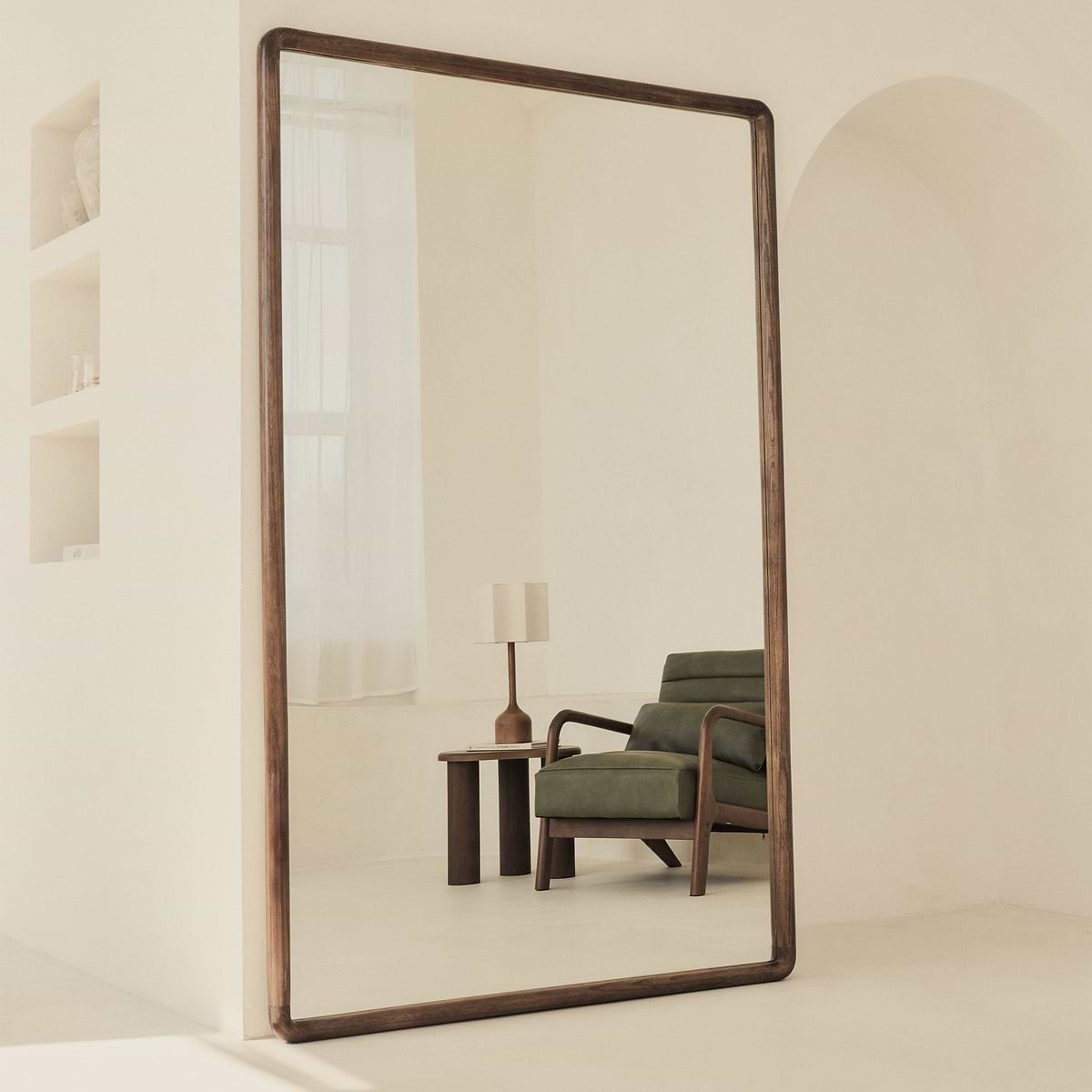 Amora - Full Length Extra Large Warm Wood Mirror 190cm x 120cm
