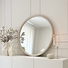 Amora - Large Concrete Round Wall Mirror 100cm x 100cm