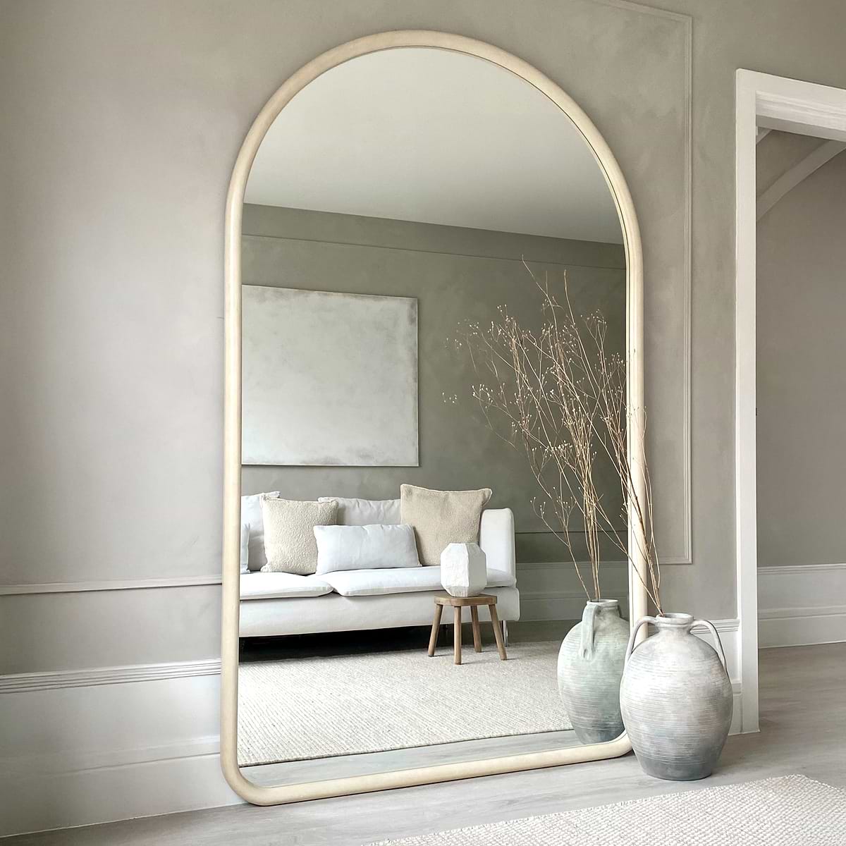 Amora - Full Length Extra Large Arched Concrete Mirror 200cm x 120cm