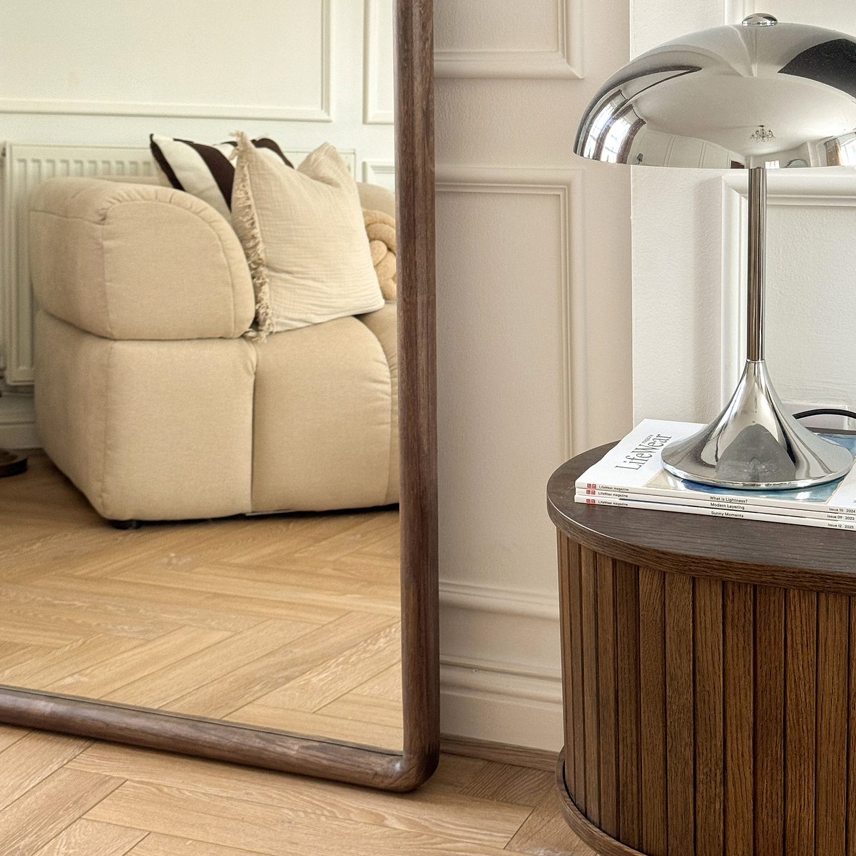 Amora - Full Length Extra Large Warm Wood Mirror 190cm x 120cm