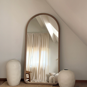 Amora - Full Length Large Arched Warm Wood Mirror 180cm x 90cm