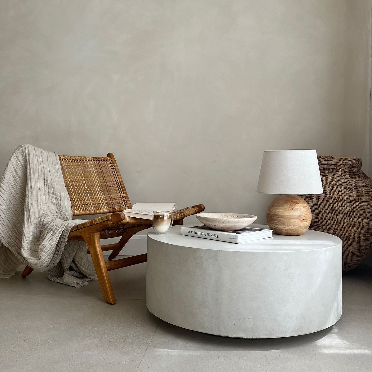 Geneva - Light Wood Drum Shade Table Lamp