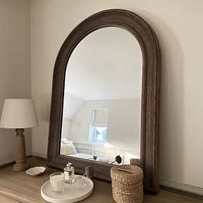 Antoine - Large Washed Wood Arched Mirror 110cm x 80cm