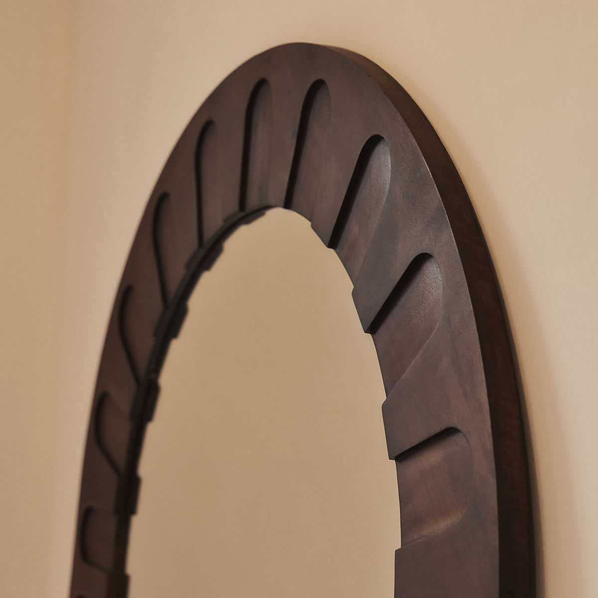 Valor - Dark Wood Extra Large Premium Arched Mirror 190cm x 110cm