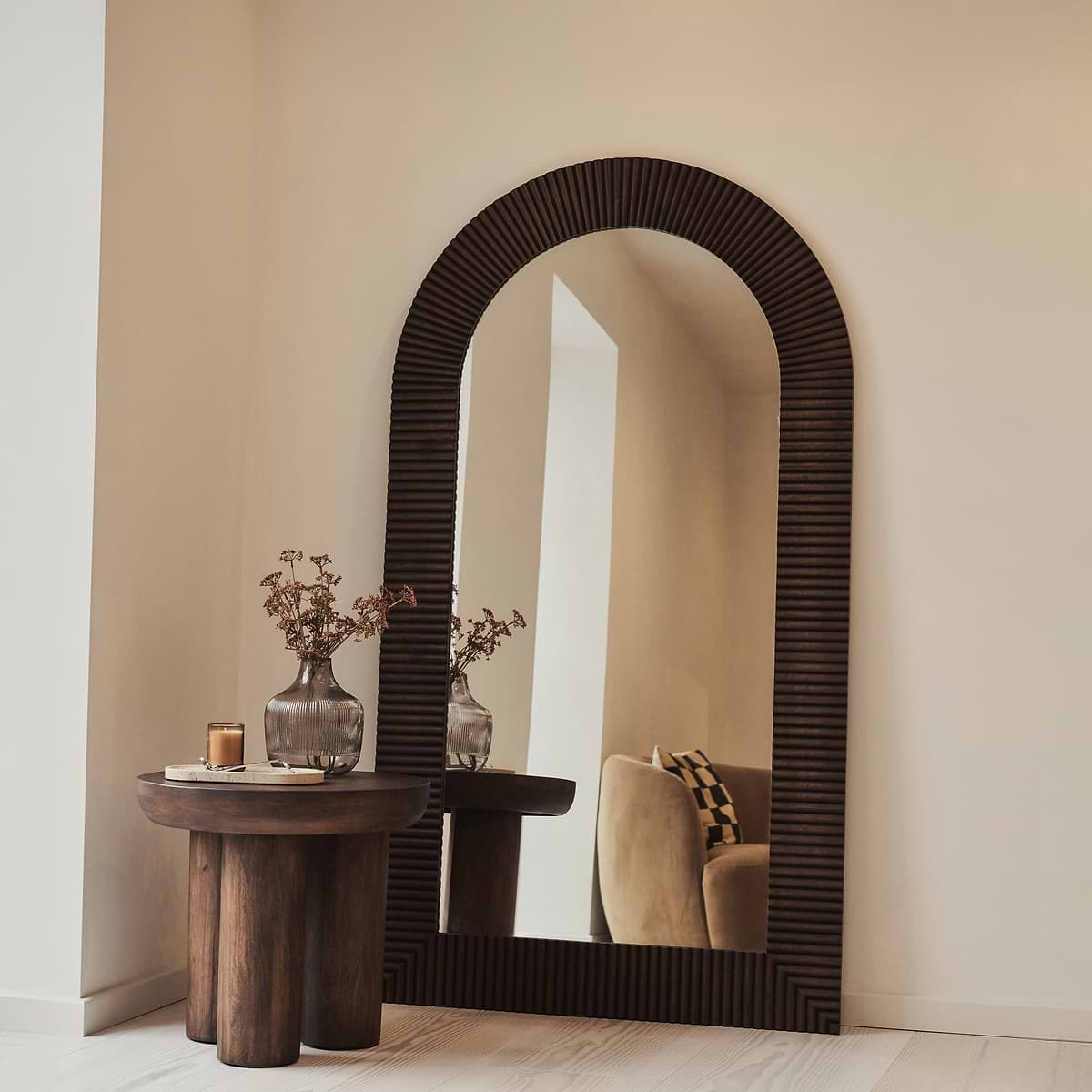 Sloane - Dark Wood Extra Large Premium Arched Mirror 180cm x 100cm