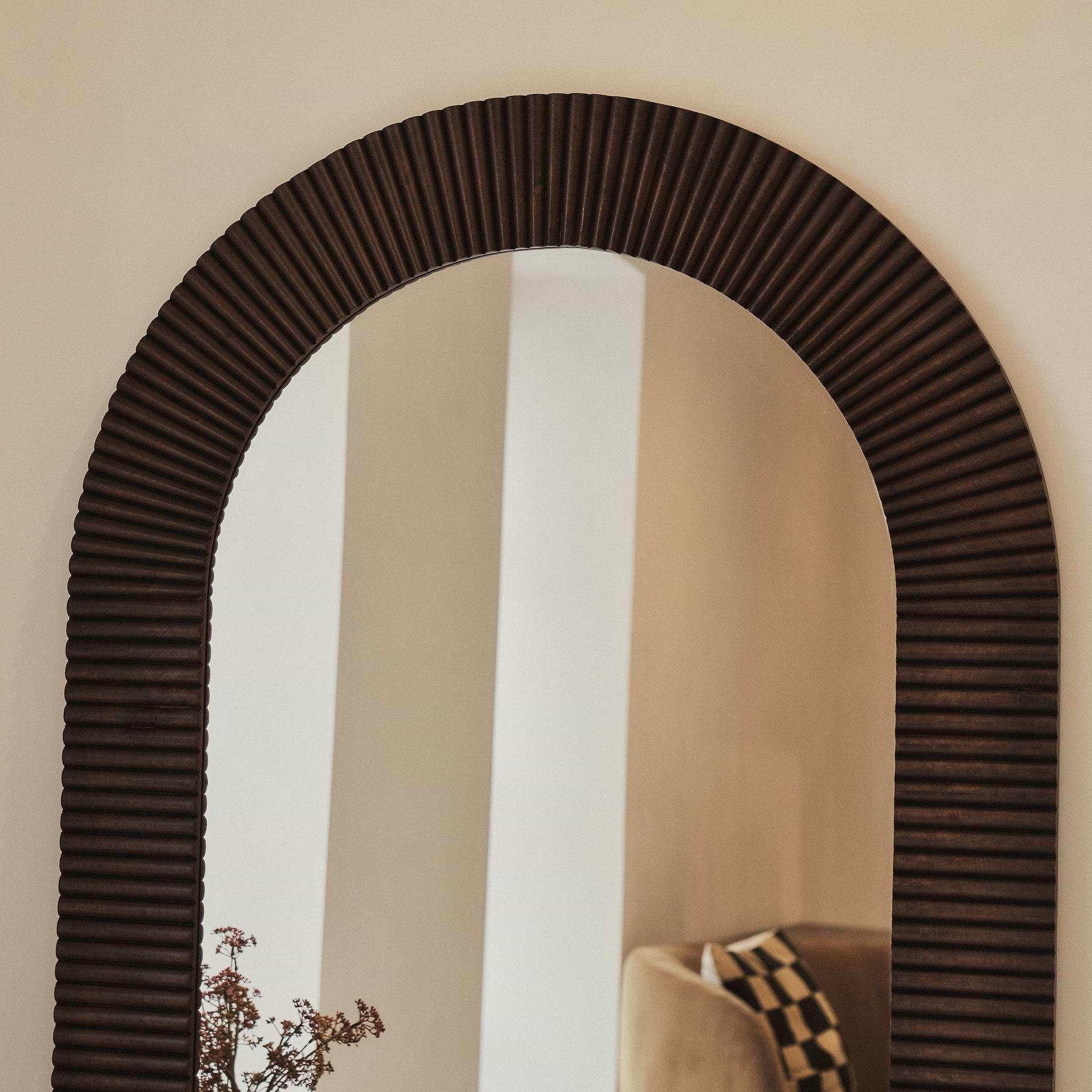 Sloane - Dark Wood Extra Large Premium Arched Mirror 180cm x 100cm