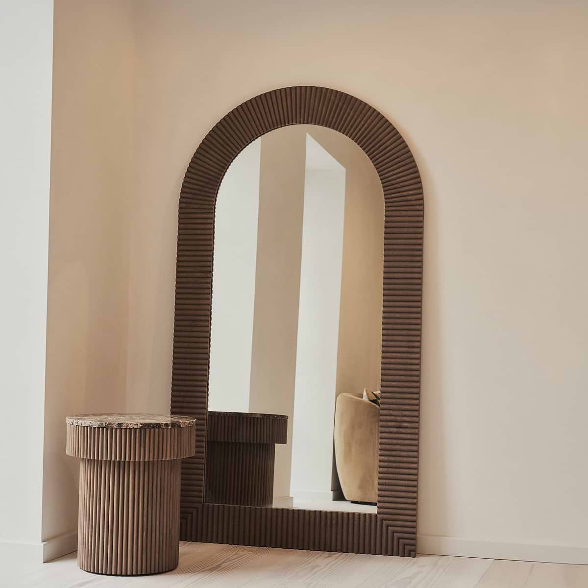 Sloane - Warm Wood Extra Large Premium Arched Mirror 180cm x 100cm