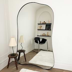 Arcurva Noir - Extra Large Full Length Black Irregular Mirror 180cm x 116cm