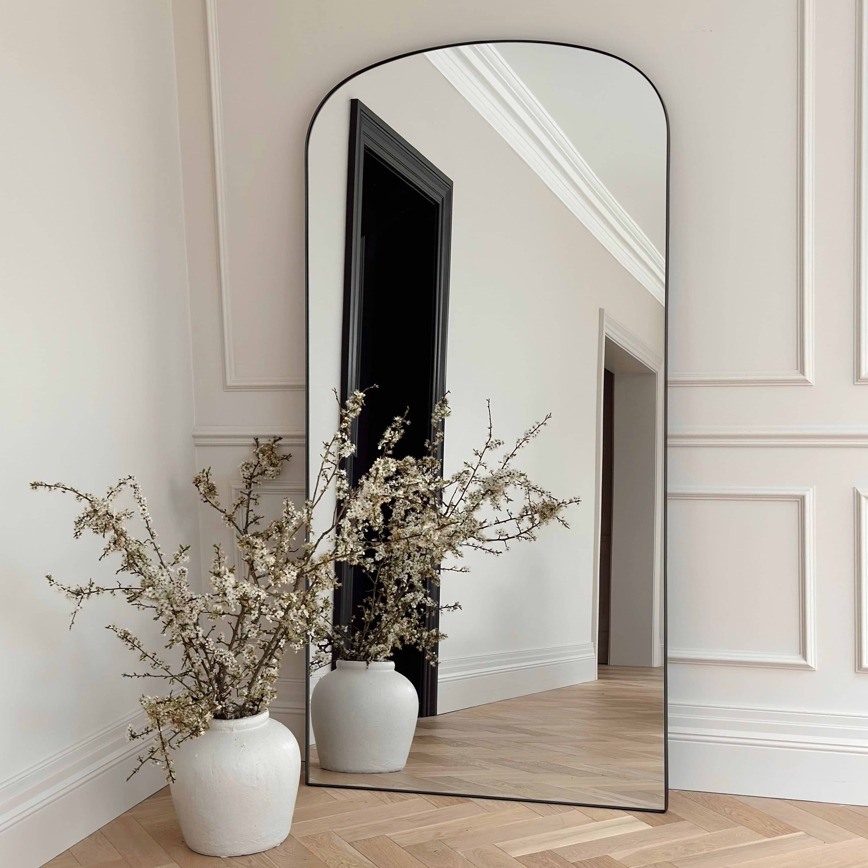 Full Length Black Large Metal Mirror 180cm x 90cm - Aria