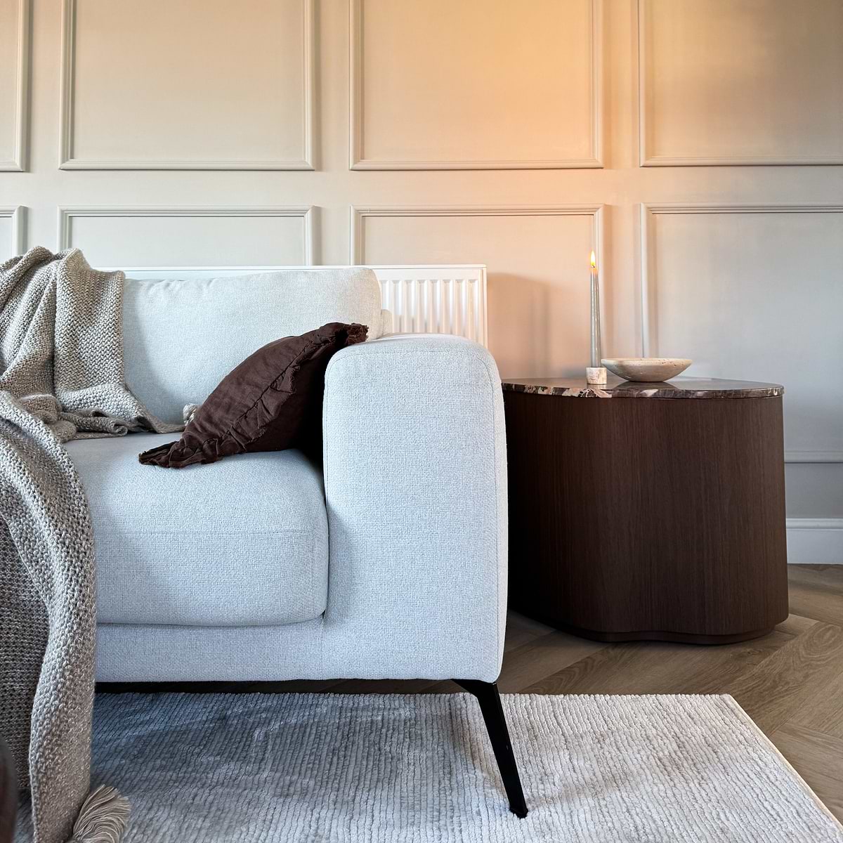 Arlo - Dark Emperador Irregular Dark Wood Premium Side Table