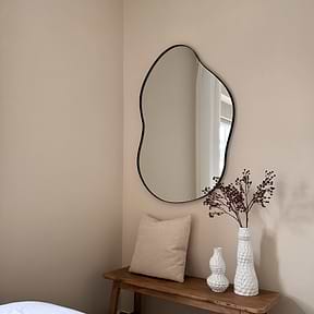 Ava - Black Pond Shaped Irregular Mirror 100cm x 70cm