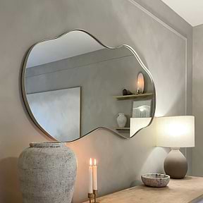 Ava - Ecru Pond Shaped Irregular Mirror 125cm x 65cm