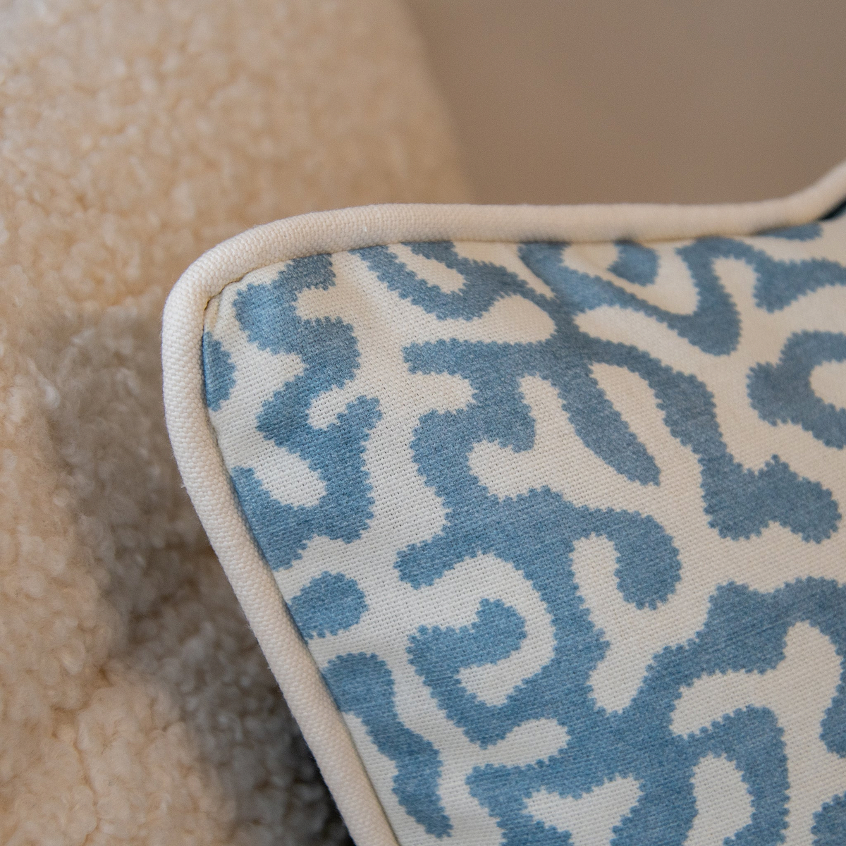Pakko - Blue Printed Fabric Cushion