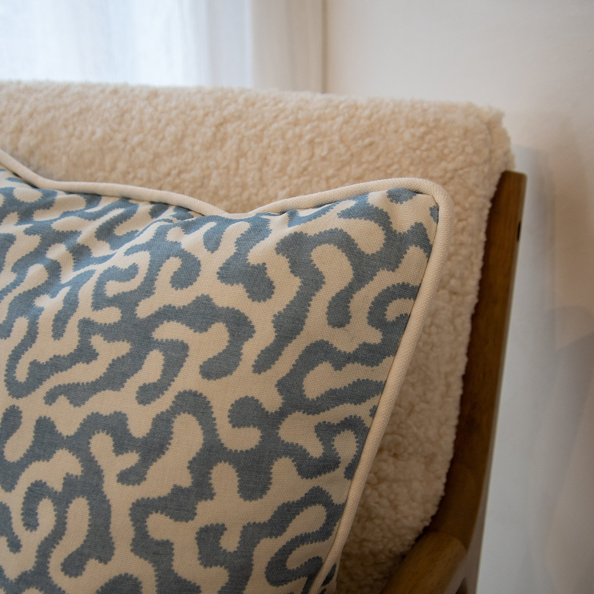 Pakko - Blue Printed Fabric Cushion