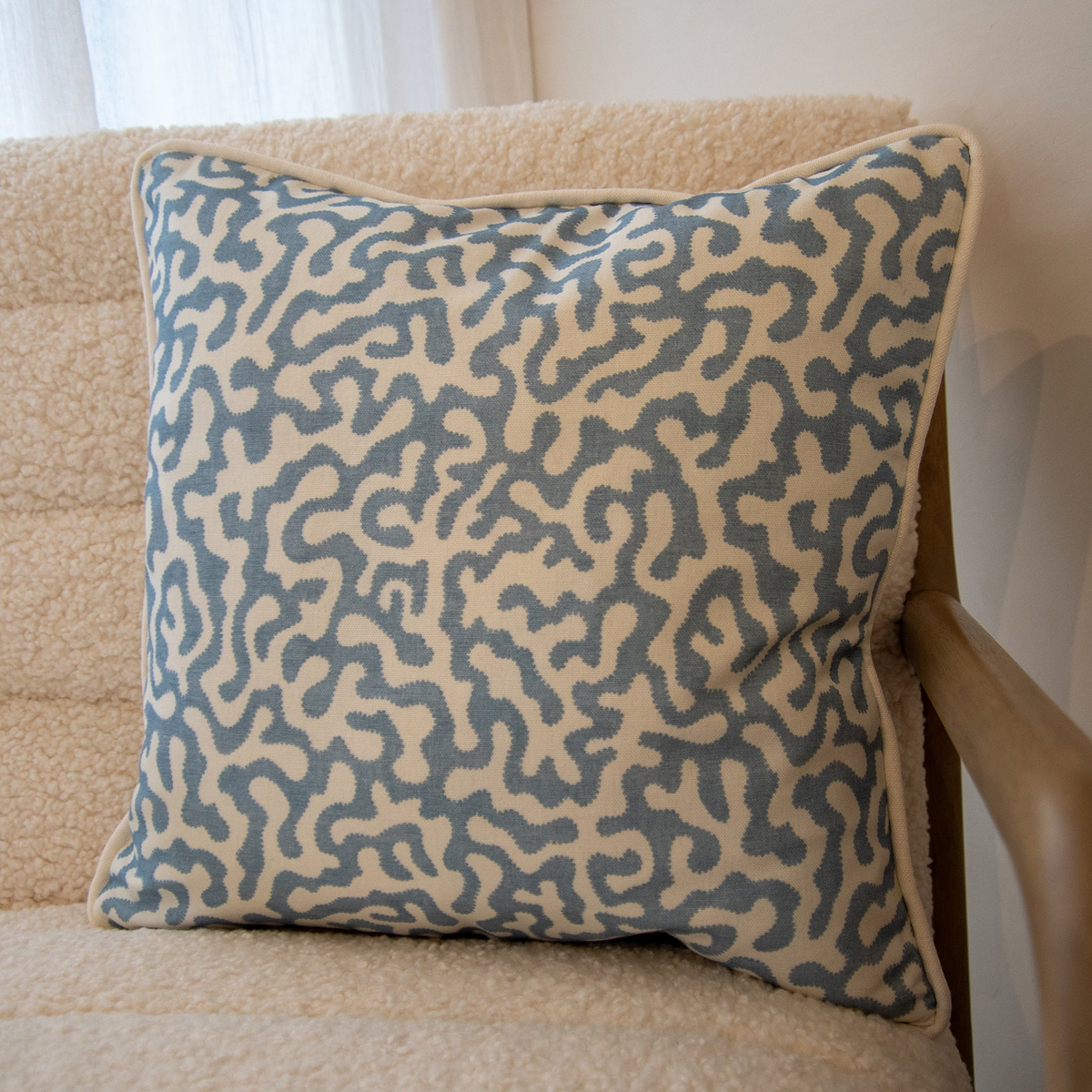 Pakko - Blue Printed Fabric Cushion