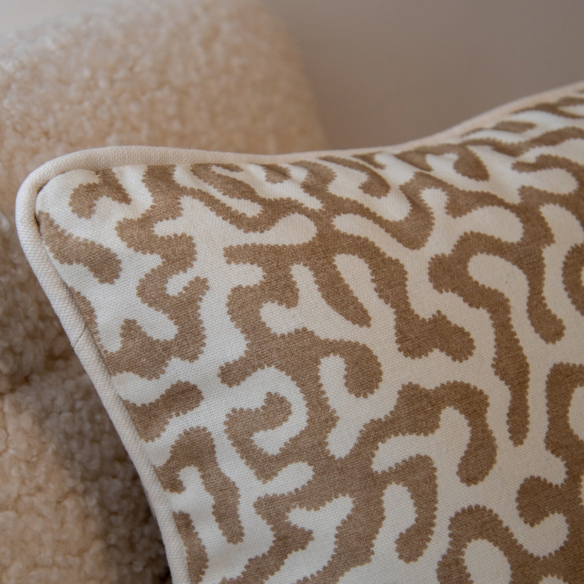 Pakko - Sesame Printed Fabric Cushion