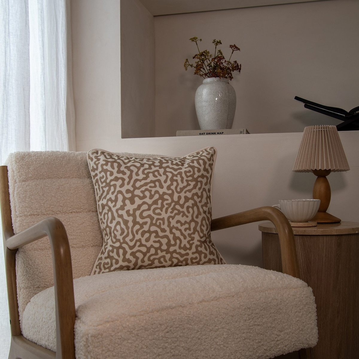 Pakko - Sesame Printed Fabric Cushion