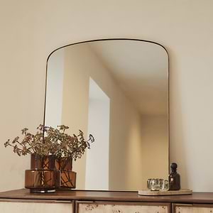 Bowness - Gold Contemporary Arched Metal Wall Mirror 90cm x 75cm