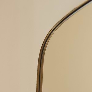 Bowness - Gold Contemporary Arched Metal Wall Mirror 90cm x 75cm