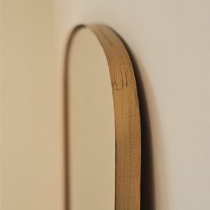 Bowness - Gold Contemporary Arched Metal Wall Mirror 90cm x 75cm