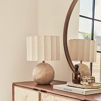 Caia - Travertine Scallop Shade Table Lamp