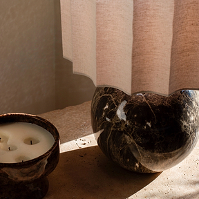 Caia - Dark Emperador Scallop Shade Table Lamp