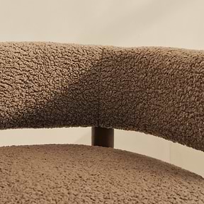 Cara - Boucle Accent Chair Fawn & Dark Wood