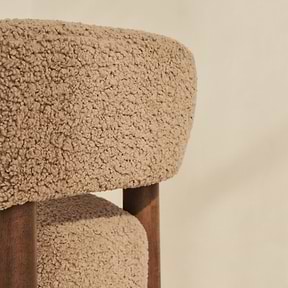 Cara - Boucle Accent Chair Fawn & Dark Wood
