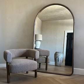 Amora - Full Length Extra Large Arched Warm Wood Mirror 200cm x 120cm