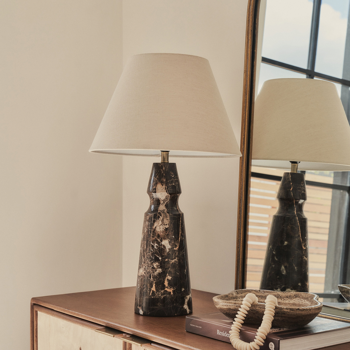Sienna - Dark Emperador Conical Shade Table Lamp