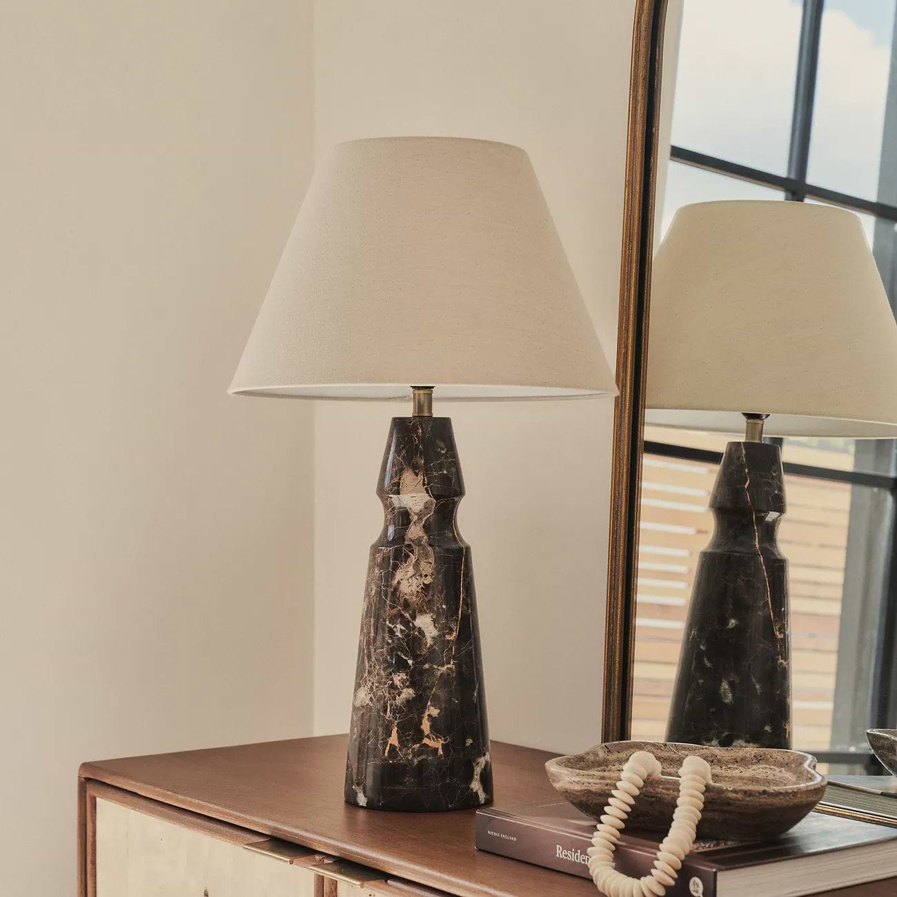 Sienna - Dark Emperador Conical Shade Table Lamp