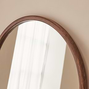 Arden - Dark Wood Round Wooden Wall Mirror 70cm x 70cm