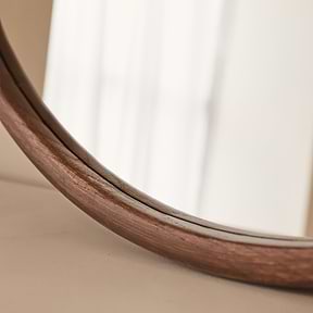 Arden - Dark Wood Round Wooden Wall Mirror 70cm x 70cm