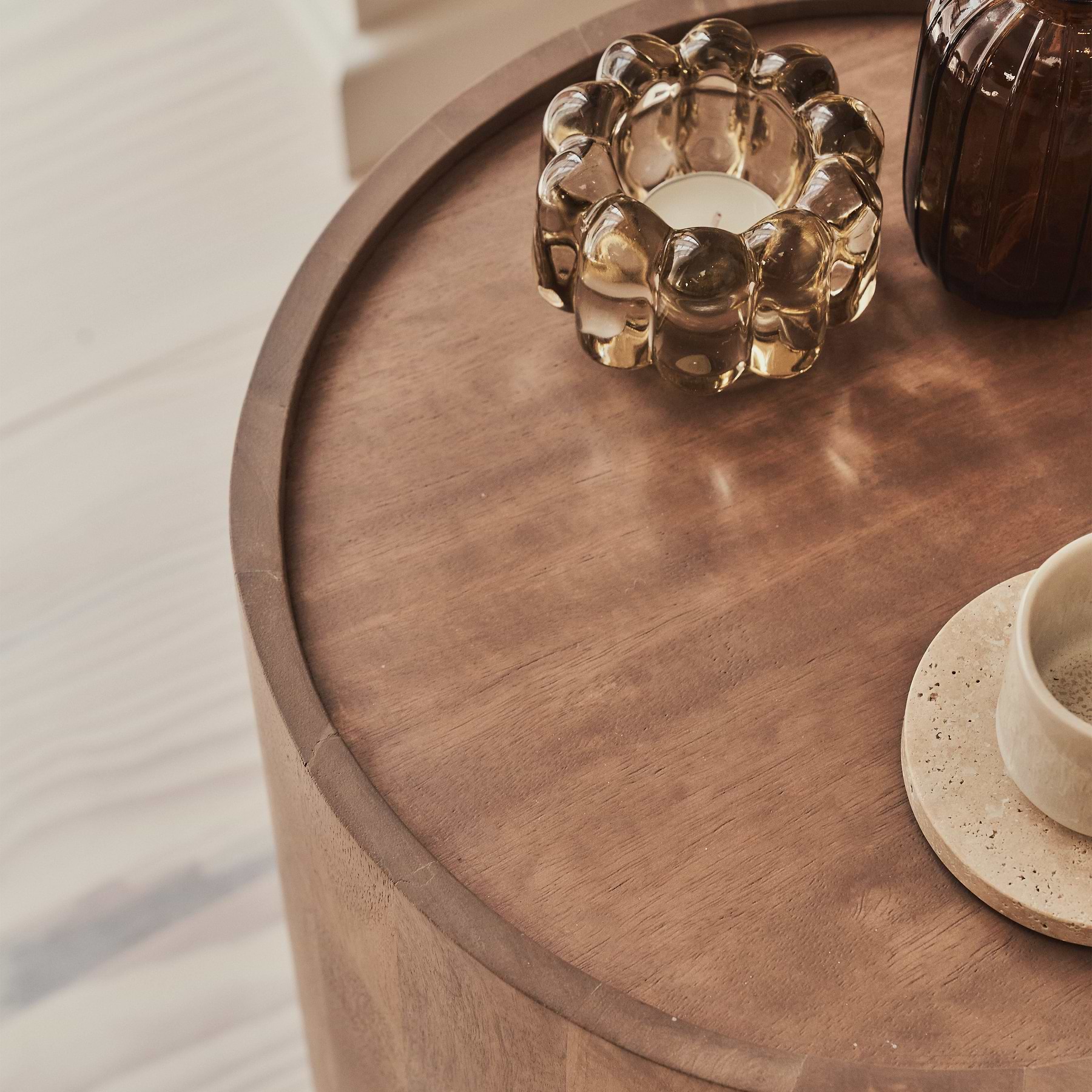 Fairmont - Warm Wood Premium Round Side Table