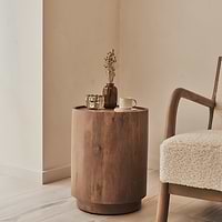 Fairmont - Warm Wood Premium Round Side Table