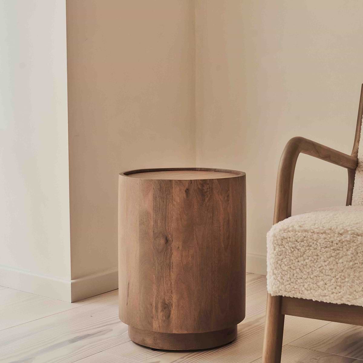 Fairmont - Warm Wood Premium Round Side Table