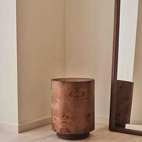 Arbour - Dark Burl Wood Premium Round Side Table