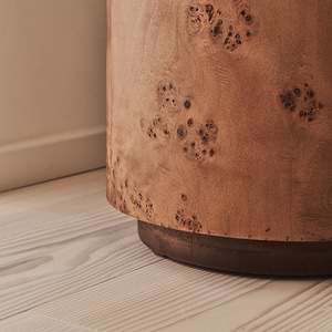 Arbour - Large Dark Burl Wood Premium Round Side Table