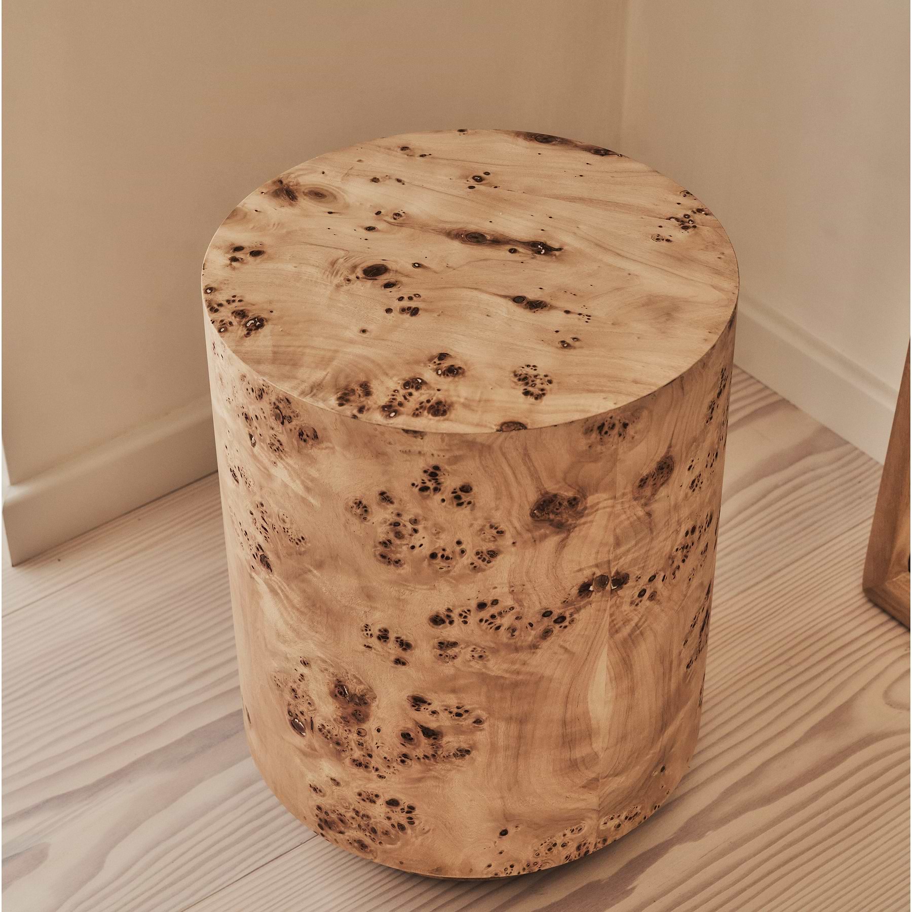 Arbour - Natural Burl Wood Premium Round Side Table