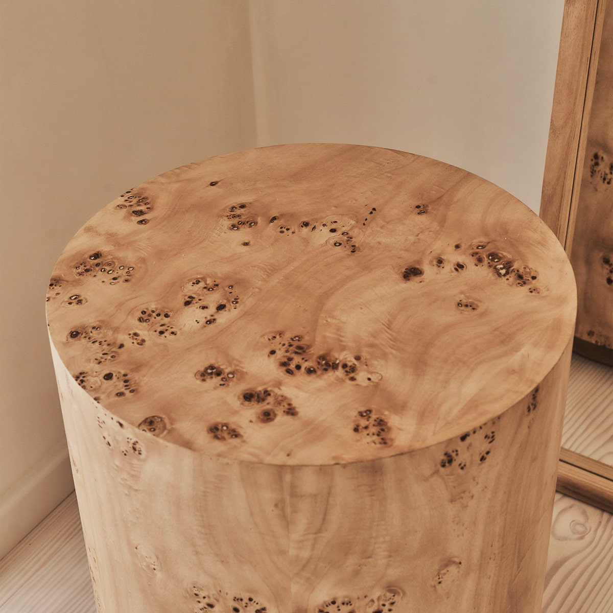 Arbour - Large Natural Burl Wood Premium Round Side Table