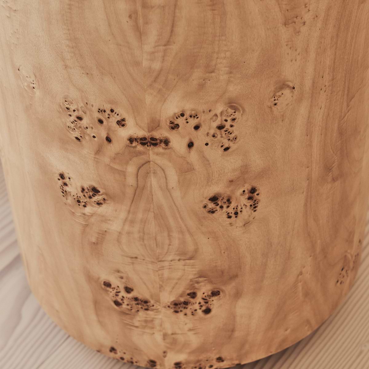 Arbour - Large Natural Burl Wood Premium Round Side Table