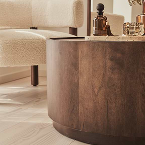 Fairmont - Dark Wood Premium Round Coffee Table