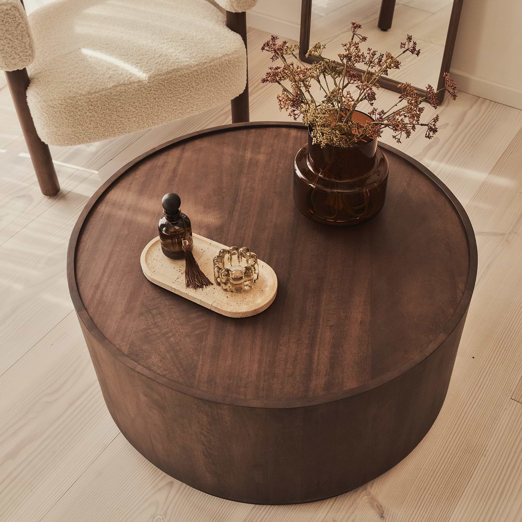 Fairmont - Dark Wood Premium Round Coffee Table